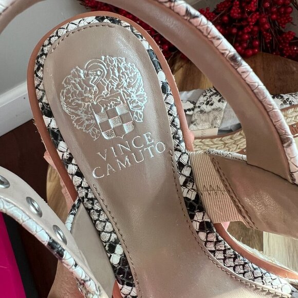 **SOLD****Vince Camuto Platform Wedge Sandals - Marsa 7M Namibia Snake - Picture 11 of 12